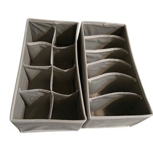 Ikea Drawer Organizers Gray White Zip Bottom Foldable Compact 8/ 6 Compartments